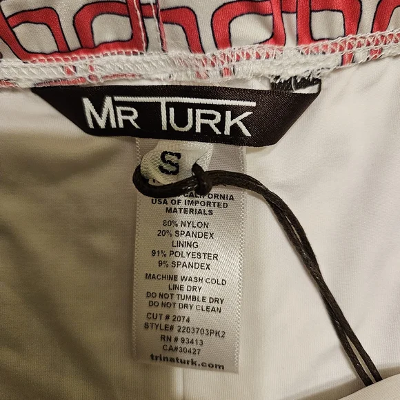 Mr. Turk Montego Bay Swim Trunk Size Small Pink White - Picture 4 of 7